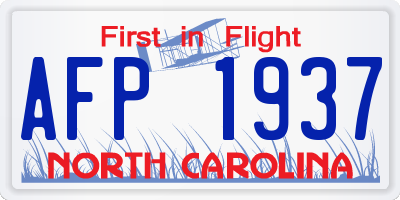 NC license plate AFP1937