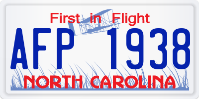 NC license plate AFP1938