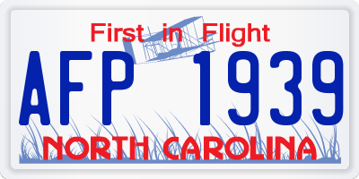 NC license plate AFP1939