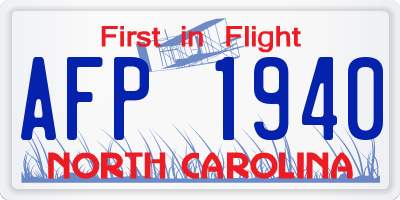 NC license plate AFP1940