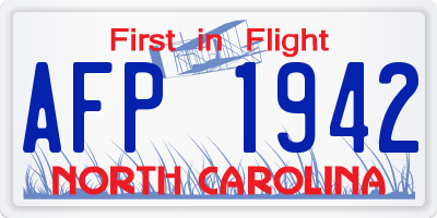 NC license plate AFP1942