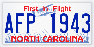 NC license plate AFP1943