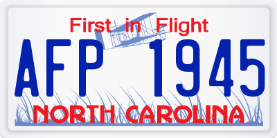 NC license plate AFP1945