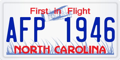 NC license plate AFP1946