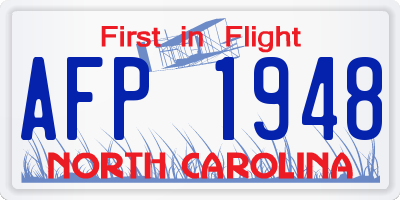 NC license plate AFP1948