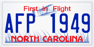 NC license plate AFP1949