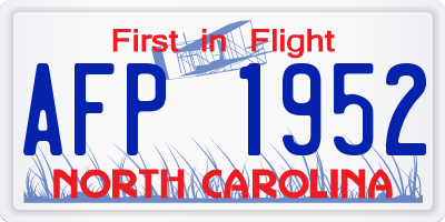 NC license plate AFP1952