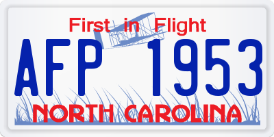 NC license plate AFP1953