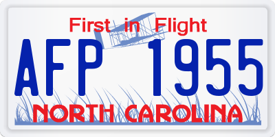 NC license plate AFP1955