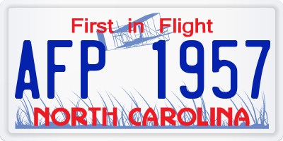 NC license plate AFP1957