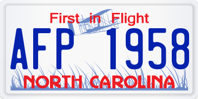 NC license plate AFP1958