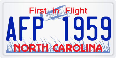 NC license plate AFP1959