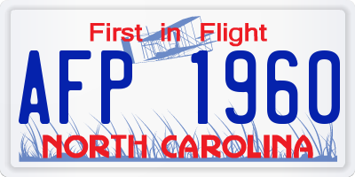 NC license plate AFP1960