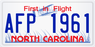 NC license plate AFP1961