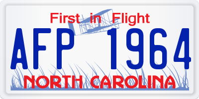 NC license plate AFP1964