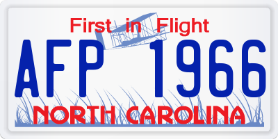 NC license plate AFP1966