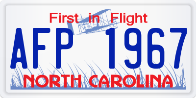 NC license plate AFP1967