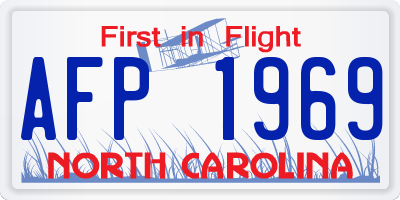 NC license plate AFP1969