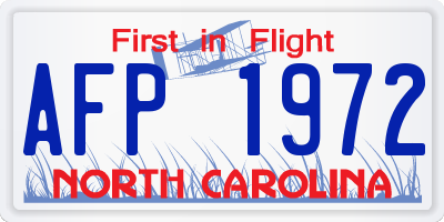 NC license plate AFP1972