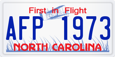 NC license plate AFP1973
