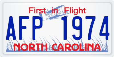 NC license plate AFP1974