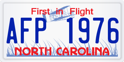 NC license plate AFP1976