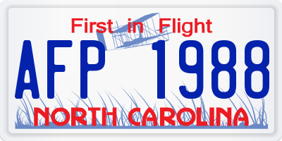 NC license plate AFP1988
