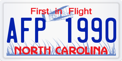 NC license plate AFP1990