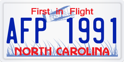 NC license plate AFP1991