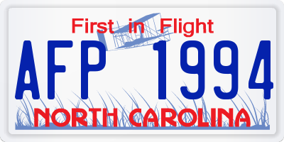 NC license plate AFP1994