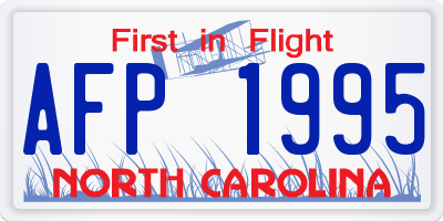 NC license plate AFP1995
