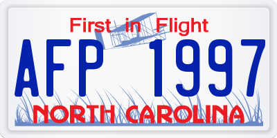NC license plate AFP1997