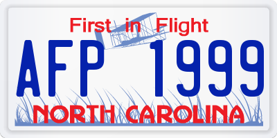 NC license plate AFP1999