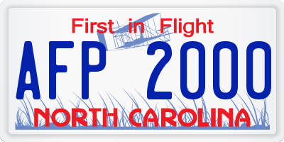 NC license plate AFP2000