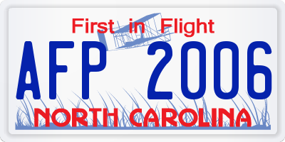 NC license plate AFP2006