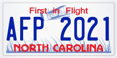 NC license plate AFP2021