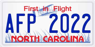 NC license plate AFP2022