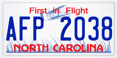 NC license plate AFP2038