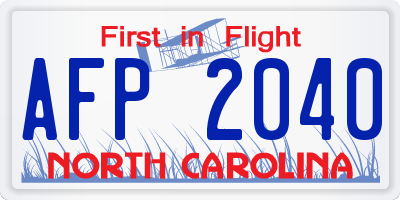 NC license plate AFP2040