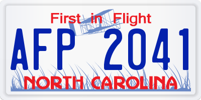 NC license plate AFP2041
