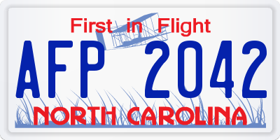 NC license plate AFP2042
