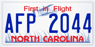 NC license plate AFP2044