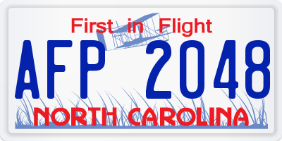 NC license plate AFP2048