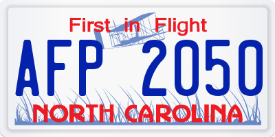 NC license plate AFP2050