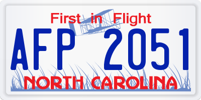 NC license plate AFP2051