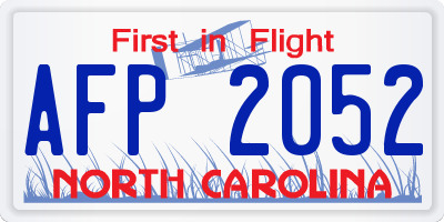 NC license plate AFP2052