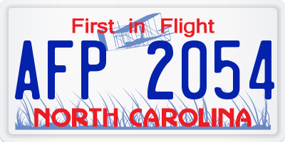 NC license plate AFP2054