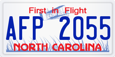 NC license plate AFP2055