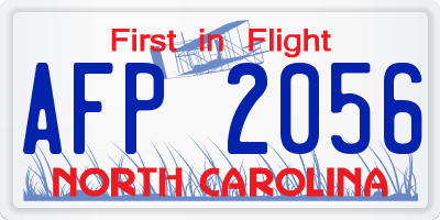 NC license plate AFP2056