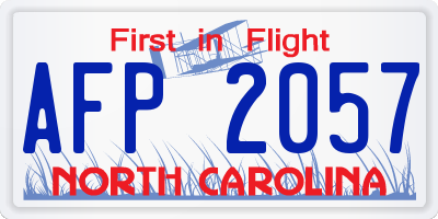 NC license plate AFP2057